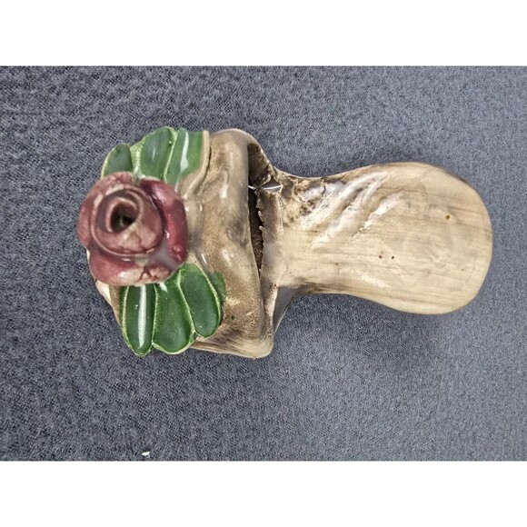 Vintage Nuova Capodimonte Flower Shoe Heel Slipper Sandal Porcelain Italy Small - Picture 6 of 11